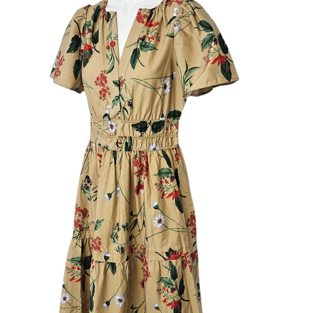 Anthropologie The Somerset Maxi Dress, Short Sleeve, Smocked, Tiered, Floral, S - Picture 9 of 10
